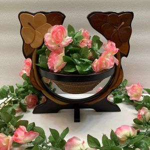 Hawaiin Magic Hibiscus Basket, wooden art